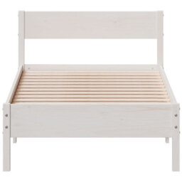 Berkfield Bed Frame Without Mattress White 90X200 Cm Solid Wood Pine - thumbnail 4