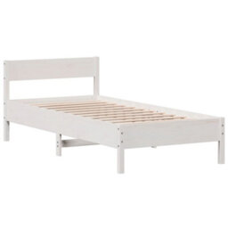 Berkfield Bed Frame Without Mattress White 90X200 Cm Solid Wood Pine - thumbnail 3