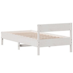 Berkfield Bed Frame Without Mattress White 90X200 Cm Solid Wood Pine - thumbnail 6