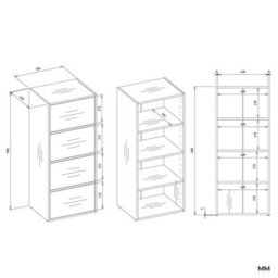 Storage Cabinet Topeshop Alma Artisan 4 Door 50 X 119 X 40 Cm - thumbnail 6