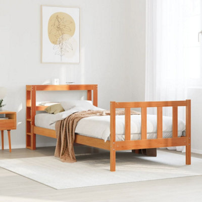 Berkfield Bed Frame With Headboard Without Mattress Wax Brown 100X200 Cm - image 1