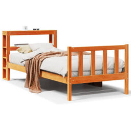 Berkfield Bed Frame With Headboard Without Mattress Wax Brown 100X200 Cm - thumbnail 2