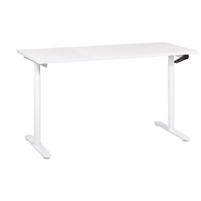 Beliani Manual Adjustable Standing Desk Destinas White 160 Cm 72 Cm - image 1