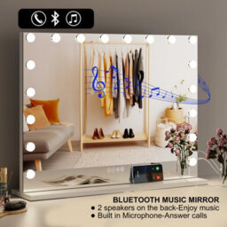 Fascinate Led Bathroom Mirror & Hollywood Vanity Mirror 15 Led White Usb-C Charging Port Dimmable Wall Mounted & Tabletop 58X48Cm - thumbnail 9
