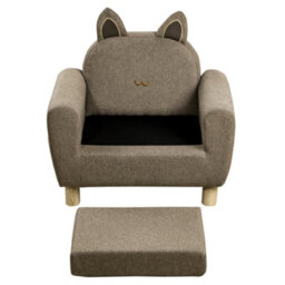 Homcom Kids Sofa Toddler Chair Children Armchair Ear Modeling For Bedroom Brown - thumbnail 9