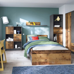 Furniture To Go Brooklyn Shelf In Walnut And Dark Matera Grey - thumbnail 3