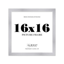 "19X19"" Silver Picture Frame - 19X19"" Square Frame With 17X17"" Mount For 19X19""/17X17"" Pictures Art Deco Style Room Decor, 1 Pack" - thumbnail 1