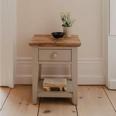 Statement Furniture Florence 1 Drawer Lamp Side Table- Truffle - image 1