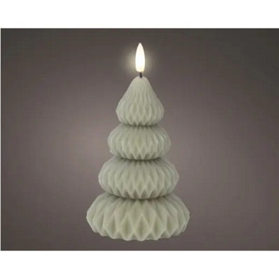 Kaemingk Led Wick Candle Wax Tree Steady Flame Indoor Decoration Green - D.9Cm H.13.5Cm - image 1
