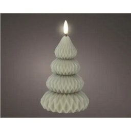 Kaemingk Led Wick Candle Wax Tree Steady Flame Indoor Decoration Green - D.9Cm H.13.5Cm