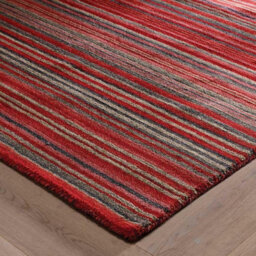 Handmade Easy To Clean Modern Striped Red Wool Rug For Living Room & Bedroom-160Cm X 230Cm - thumbnail 2