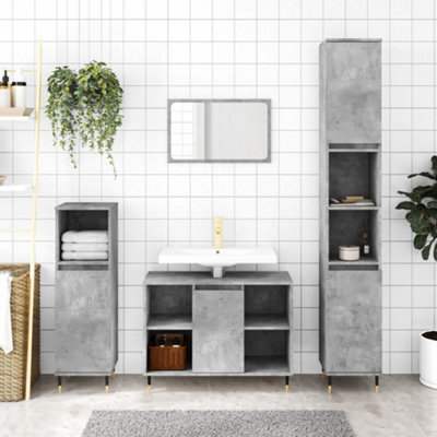 Berkfield Bathroom Cabinet Concrete Grey 80X33X60 Cm Engineered Wood - image 1