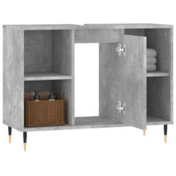 Berkfield Bathroom Cabinet Concrete Grey 80X33X60 Cm Engineered Wood - thumbnail 4
