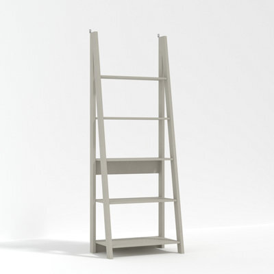 LPD Tiva Grey Ladder Shelving Unit 4 Tier Leaning Design Mdf Frame W64 D38.6 H175.4Cm - image 1