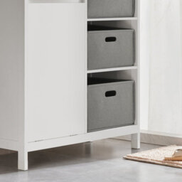 Sobuy Bzr77-W, Laundry Cabinet Freestanding Bathroom Cabinet With Laundry Basket Storage Uint With Drawers,white - thumbnail 7