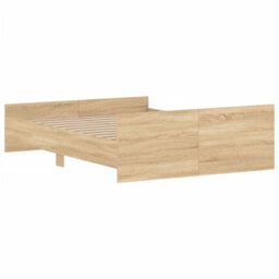 Berkfield Bed Frame With Headboard And Footboard Sonoma Oak 140X190 Cm - thumbnail 6