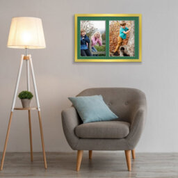 AK Frames 20X14 Gold Sleek Multi Photo Frame With Emerald Mount - Holds 2 Apertures (2X) A4 Photos - thumbnail 3