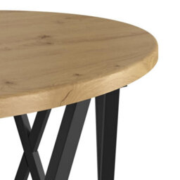 Berkfield Artisan Oak Mdf, Metal Medium Coffee Table Round Industrial - thumbnail 8