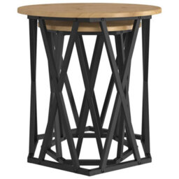 Berkfield Artisan Oak Mdf, Metal Medium Coffee Table Round Industrial - thumbnail 5