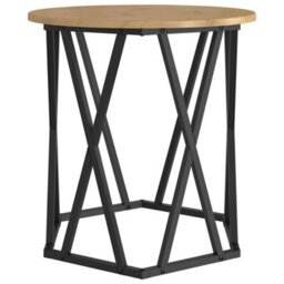Berkfield Artisan Oak Mdf, Metal Medium Coffee Table Round Industrial - thumbnail 6