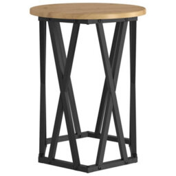 Berkfield Artisan Oak Mdf, Metal Medium Coffee Table Round Industrial - thumbnail 7
