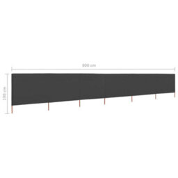 Berkfield 6-Panel Wind Screen Fabric 800X160 Cm Anthracite - thumbnail 6