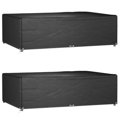 Walplus Outdoor Garden Furniture Covers 2 Pcs 12 Eyelets 227X152X65 Cm Rectangular - image 1