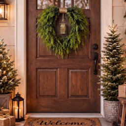 "Amorly Christmas Norfolk Pine Wreath For Front Door With Rustic Bell 19"" Rustic Heart Shaped Wreath,for Door Window Mantle Outdoor Indoor" - thumbnail 7
