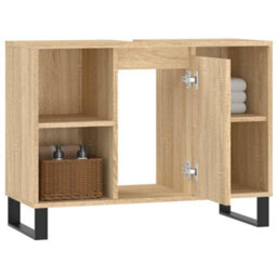 Berkfield Industrial Bathroom Cabinet Sonoma Oak 80X33X60 Cm Engineered Wood - thumbnail 4