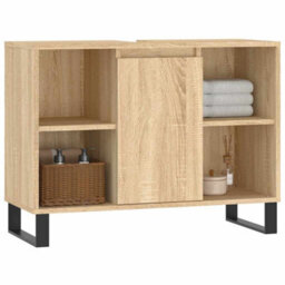 Berkfield Industrial Bathroom Cabinet Sonoma Oak 80X33X60 Cm Engineered Wood - thumbnail 3