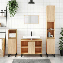 Berkfield Industrial Bathroom Cabinet Sonoma Oak 80X33X60 Cm Engineered Wood - thumbnail 2