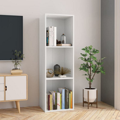 Berkfield Book Cabinet/tv Cabinet White 36X30X114 Cm Engineered Wood - image 1