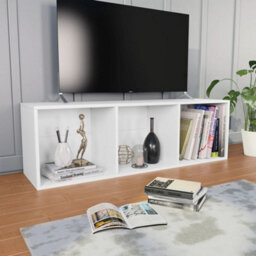 Berkfield Book Cabinet/tv Cabinet White 36X30X114 Cm Engineered Wood - thumbnail 6