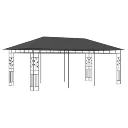 Berkfield Durable Gazebo With Mosquito Net 6X3X2.73 M Anthracite - thumbnail 1