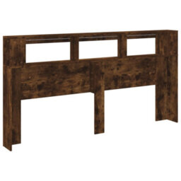 Berkfield Led Headboard Smoked Oak 200 Cm Engineered Wood - thumbnail 6