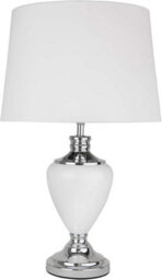 Lighting Supermarket Hepburn Large Ceramic Table Lamp White Shade White Chrome Finish 58Cm - thumbnail 2