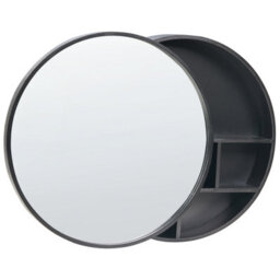 Beliani Bathroom Wall Mounted Mirror Cabinet Ucayali 50 Cm 50 Cm Black - thumbnail 1