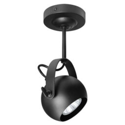 Long Life Lamps Company Black Adjustable Retro Industrial Ceiling Spot Light Single Eyeball M0073 - thumbnail 1