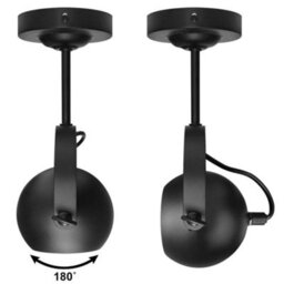 Long Life Lamps Company Black Adjustable Retro Industrial Ceiling Spot Light Single Eyeball M0073 - thumbnail 4