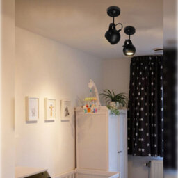Long Life Lamps Company Black Adjustable Retro Industrial Ceiling Spot Light Single Eyeball M0073 - thumbnail 9