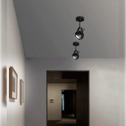 Long Life Lamps Company Black Adjustable Retro Industrial Ceiling Spot Light Single Eyeball M0073 - thumbnail 8