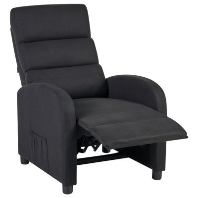 Beliani Recliner Chair Otus Fabric Black - image 1