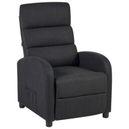 Beliani Recliner Chair Otus Fabric Black - thumbnail 4