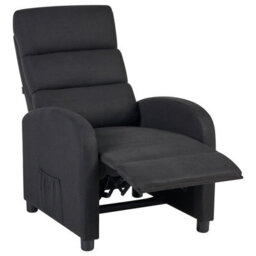 Beliani Recliner Chair Otus Fabric Black - thumbnail 1