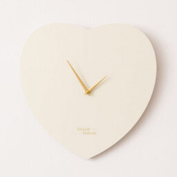 Melody Maison Wooden Ivory & Gold Detailed Heart Shaped Wall Clock - 40Cm X 40Cm - thumbnail 1