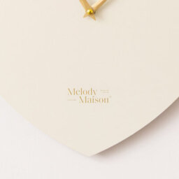 Melody Maison Wooden Ivory & Gold Detailed Heart Shaped Wall Clock - 40Cm X 40Cm - thumbnail 4