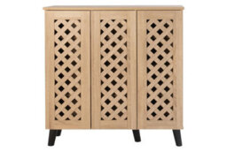 Timber Art Design Modern Shoe Storage Cabinet 3 Doors Footwear Stand Rack Unit Cupboard Sonoma Oak
