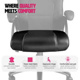 Tectake Gaming Chair Tyson - Ergonomic Shape, Thick Padding - Black - thumbnail 8