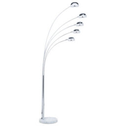 Beliani Floor Lamp Flinders Adjustable Metal Silver