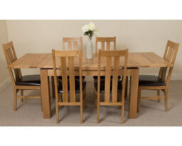 That's Furniture Richmond 140Cm - 220Cm Oak Extending Dining Table And 6 Chairs Dining Set With Princeton Chairs - thumbnail 2